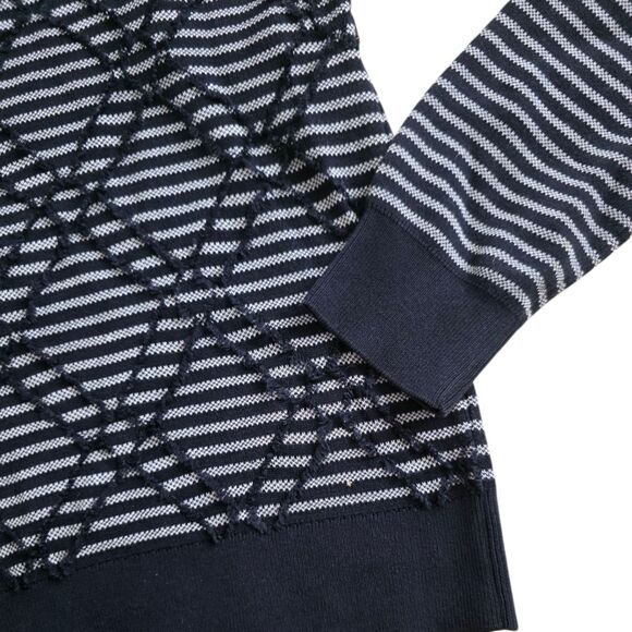 Derek Lam 10 Crosby Navy Geo Print Pullover Cotton Sweater S - Picture 3 of 6